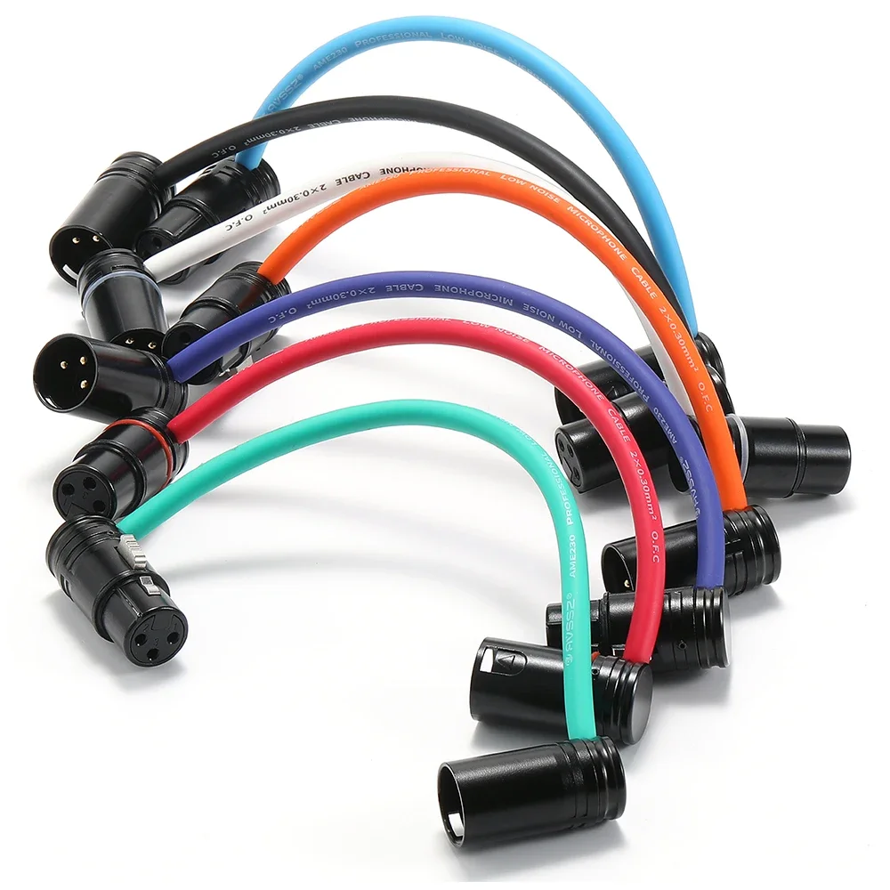 

AVSSZ Low profile 3 Pin XLR Connector Cable Right Angle L Shape Plug 10cm