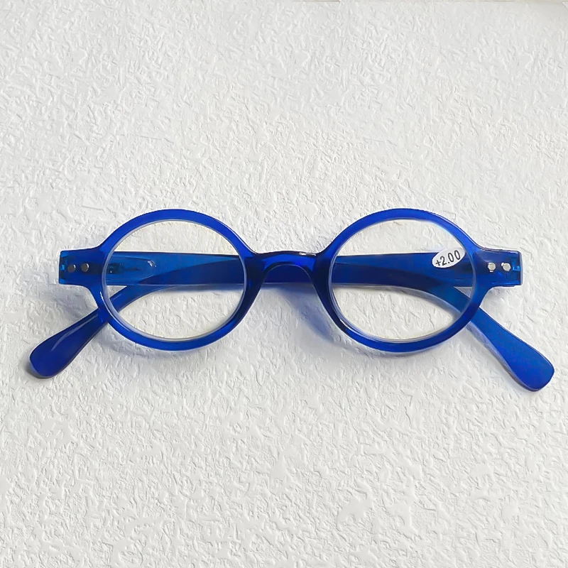 Blue Frame Retro Smart Reading Glasses Blue Light Glasses Vintage Round Glasses Women +1.5+2+2.5+3