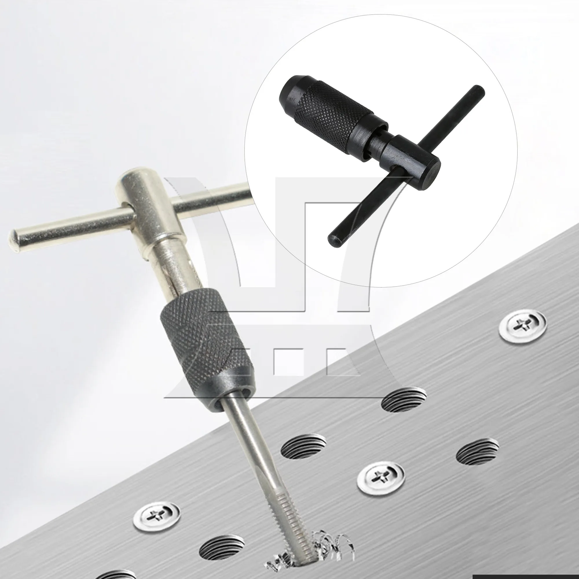 

Металлический трещоточный ключ-держатель для метчиков CNBTR с Т-образной рукояткой, регулируемый, от M2.0 до M4.0