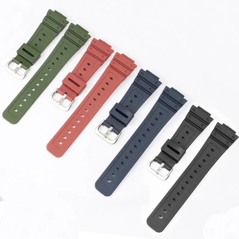 Substitute Small Block DW5600/GWB5600/GW-M5610/GA2100 Series Convex Interface Silicone Watch Strap 16mm