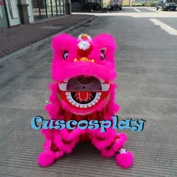 Premium Blinking Eyes Chinese Traditional Culture Lion Dance Puppet Mascot Costume for Kid Outfit Dress Carnival Festival