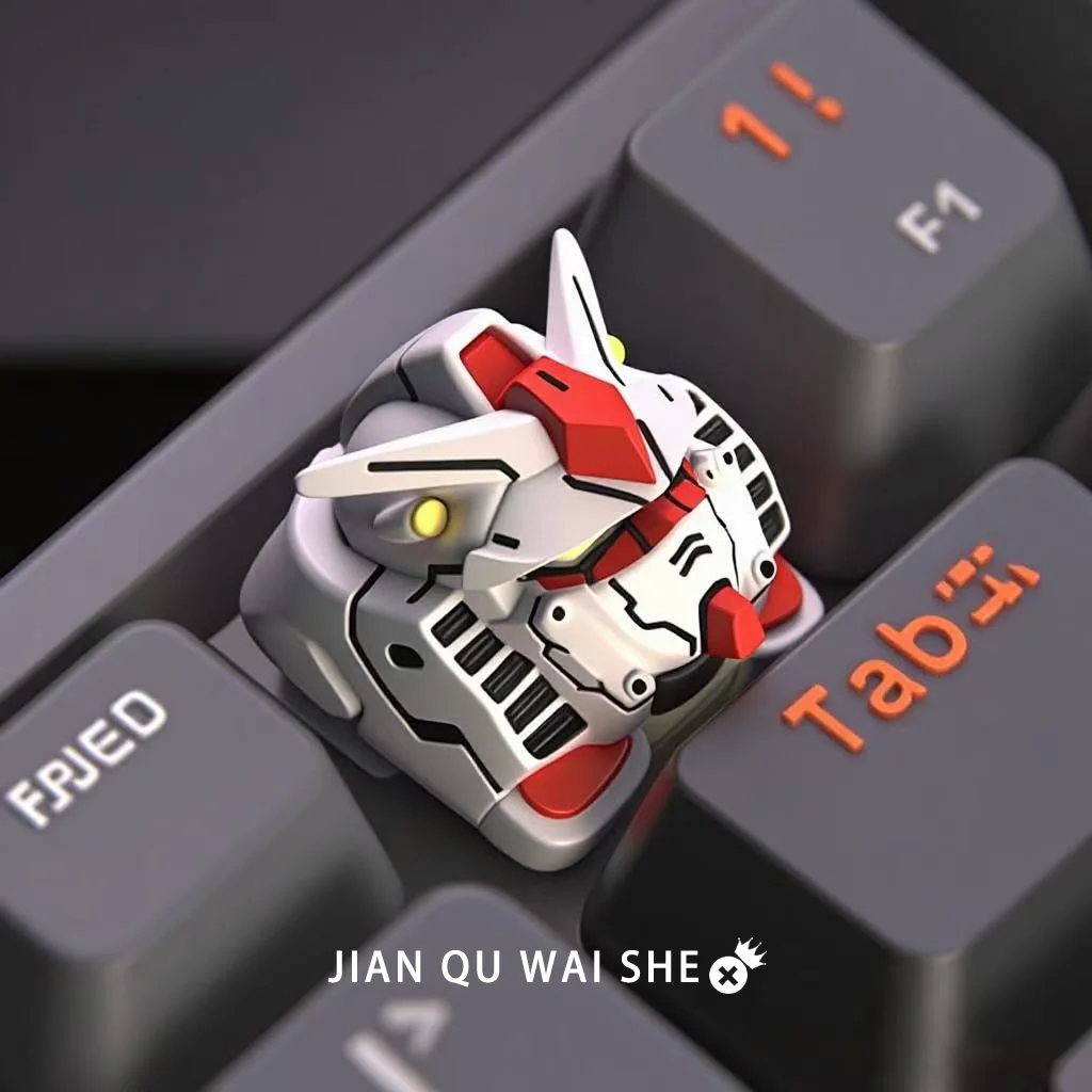 Neue Animations-Kreative RX-78-2 Gundam Personalisierte Harz-Tastenkappe 3D Kreuzachsen-Mechanische Tastatur Esc-Tastenkappe Dekoratives Spielzeug Geschenk