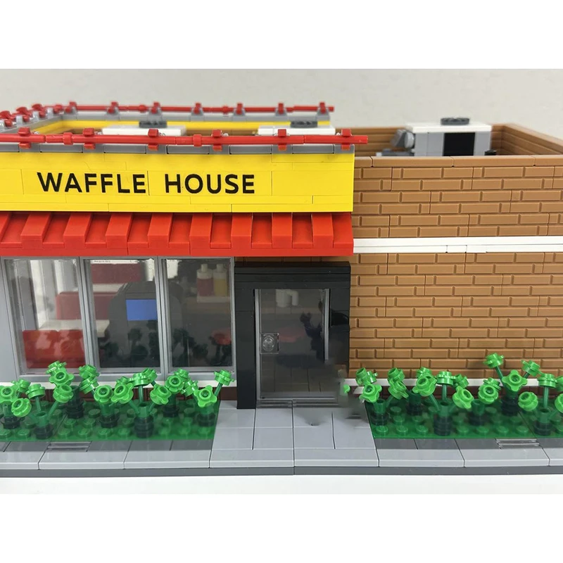 Blocs de construction Moc City Street View, maison à gaufres, briques technologiques, assemblage à monter soi-même, jouets de vacances, cadeaux de construction