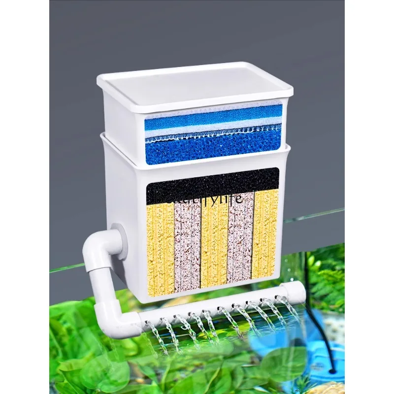 

Fish Tank Filter Top Mounted Wall Hanging Drip Box Aquarium Water Purification Circulation