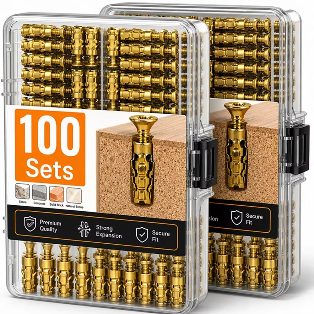Wholesale Self Tapping Expansion Tube Drilling Plug Bolts 6×14mm Stone Screws Set for Concrete Drywall Anchor Fasteners Tools