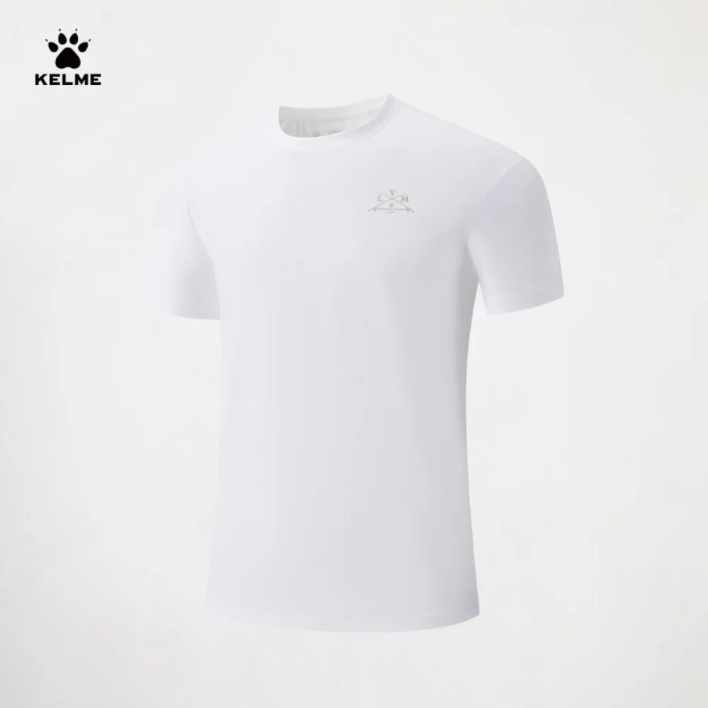 KELME Men's Short-sleeve T-shirt, High Elasticity and Non-restrictive Allowing Free Movement Without Tightness Sweat-absorbing
