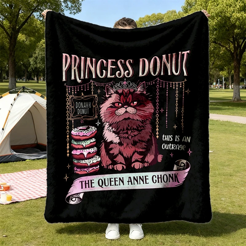 The Desperado Club Princess Donut Approved Flannel Blanket Dungeon Crawler Carl Mongo Flannel Throw Cozy Blanket