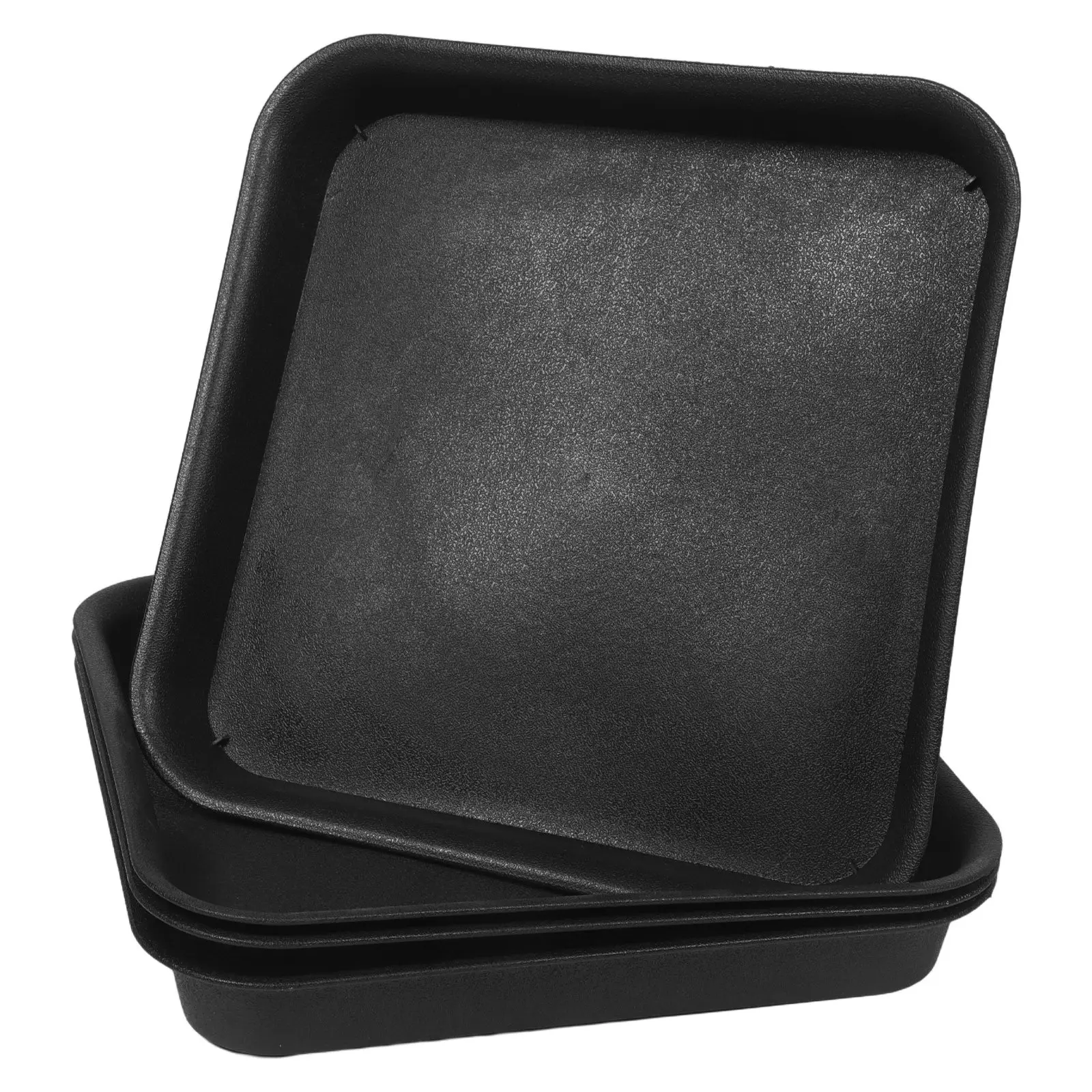4Pcs Thickened Square Plant Pot Saucer Frosted Matte Plastic Flower Pot Tray Drip Tray Balcony Garden Planter Planter Saucers