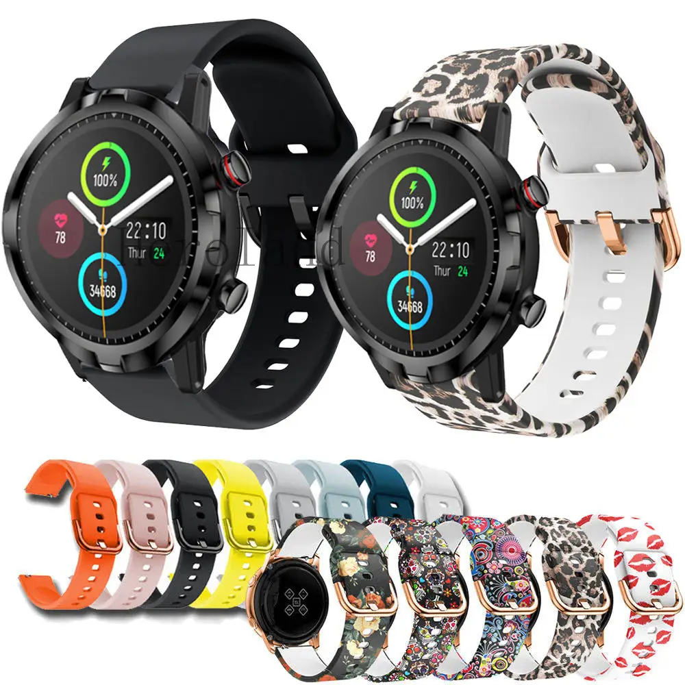 Pulseira de silicone para haylou rs4 plus, 20mm, 22mm, pulseira para amazfit, rt ls05s rt2 ls02