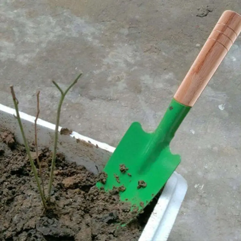 Wooden Handle Reinforced Gardening Shovel Loose Soil Planting Easy Use