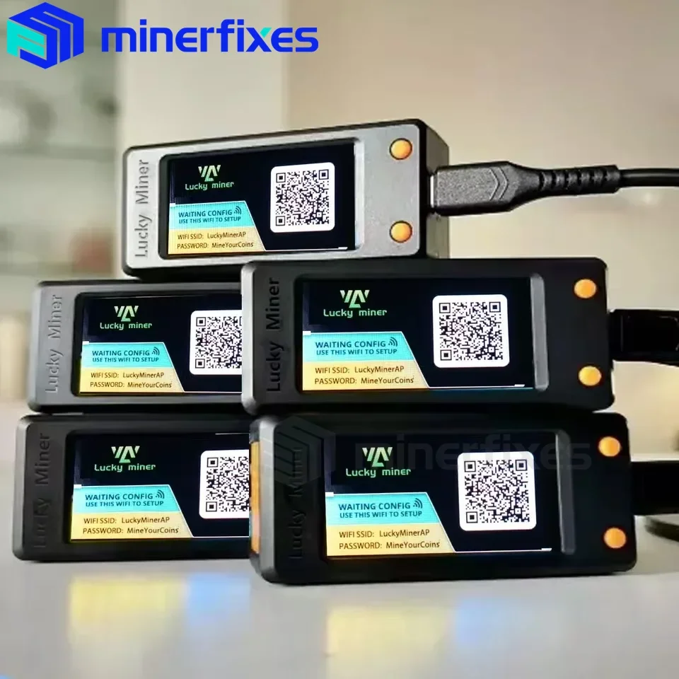 Solo Lucky Miner LV02 Bitcoin Miner 74KH/S SHA256 BTC SOLO عمال المناجم ASIC جهاز التعدين اليانصيب آلة التعدين الصامتة.