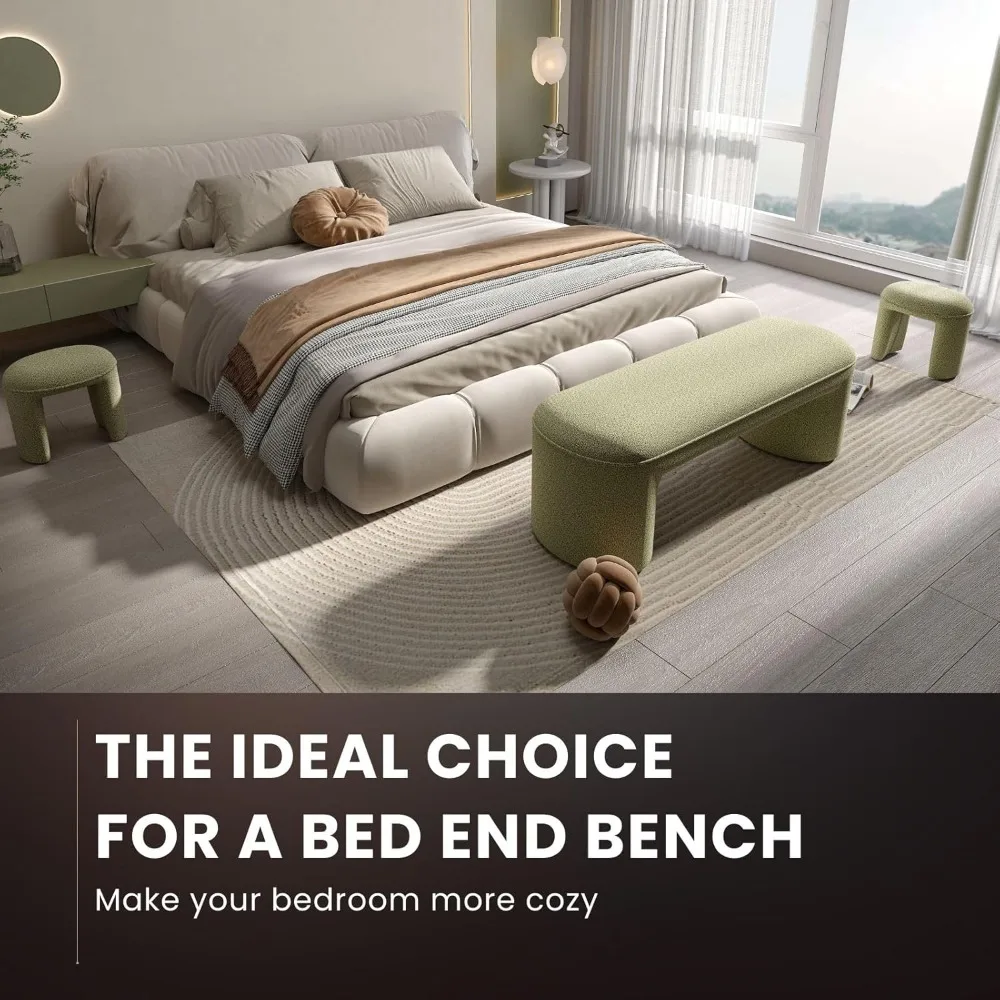 طقم مقاعد عثمانية متداخلة، 53 نهاية منجدة طويلة من مقعد السرير مع مقعدين مقوسين حديثين بطول 15 قدمًا من الشنيل مريحًا