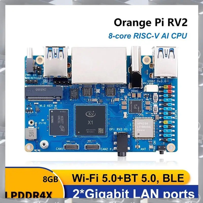 Hot Selling-For Orangepi RV2 RISC-V AI CPU Development Board Wifi+BT5.0 Gigabit Ethernet SBC,For Orangepi RV2 RISC-V AI CPU Deve