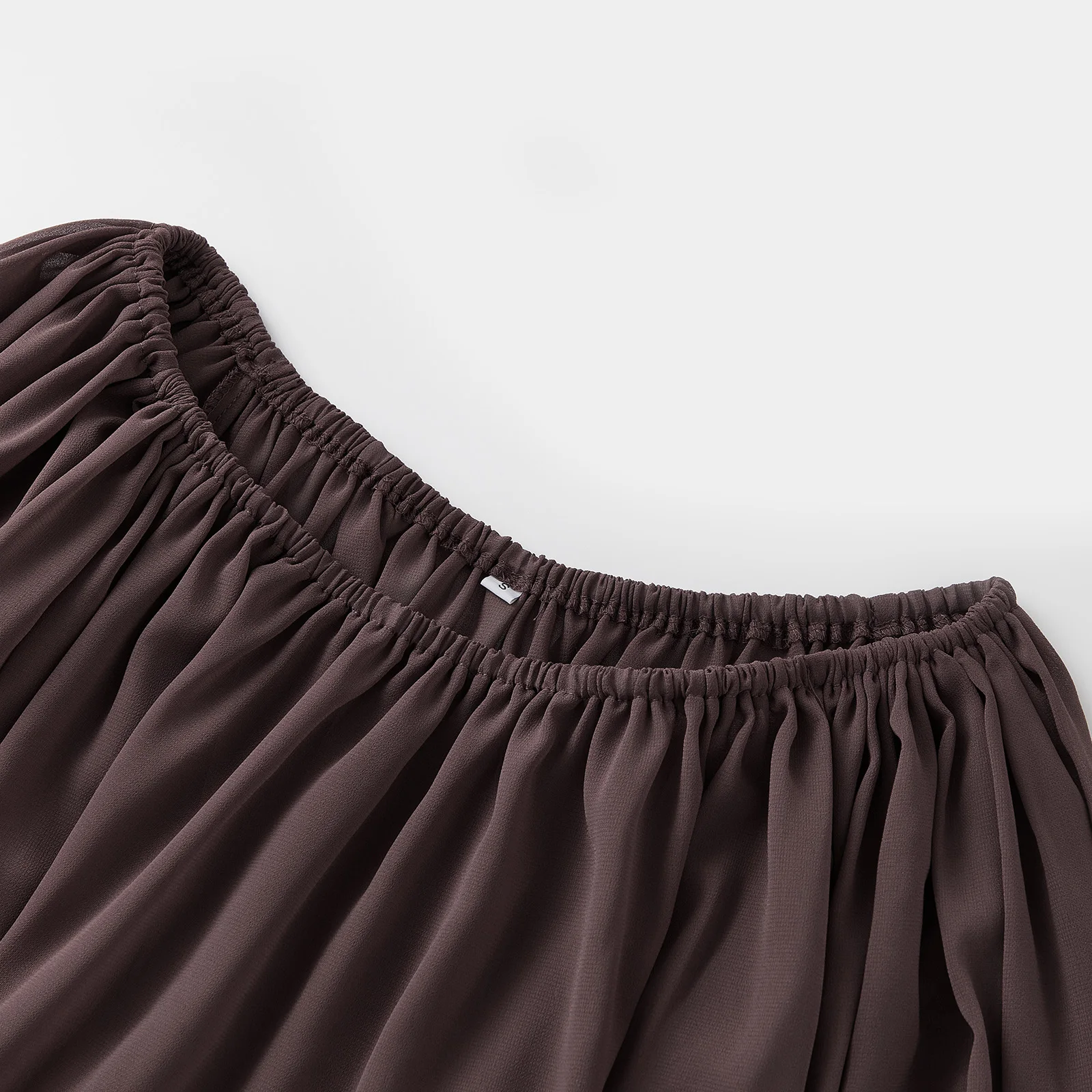 

Elegant Womens Off the Shoulder Tops Casual Loose Fit Lightweight Stylish Solid Color Ruffled Long Sleeve Blouse