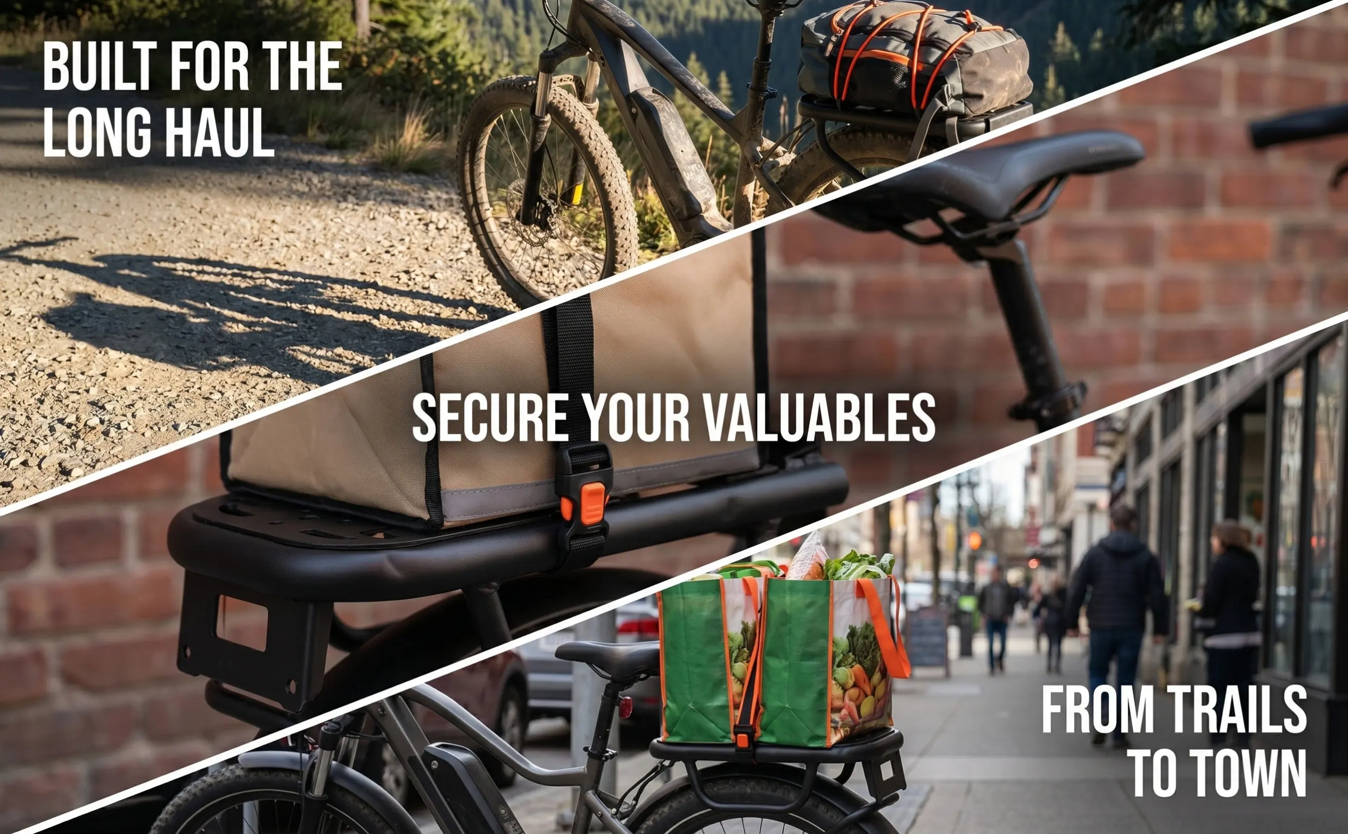 Adjustable Bicycle Rear Rack for Electric Bikes Heavy Duty Iron Construction with Extended Shelf Space and Modern Sleek Design