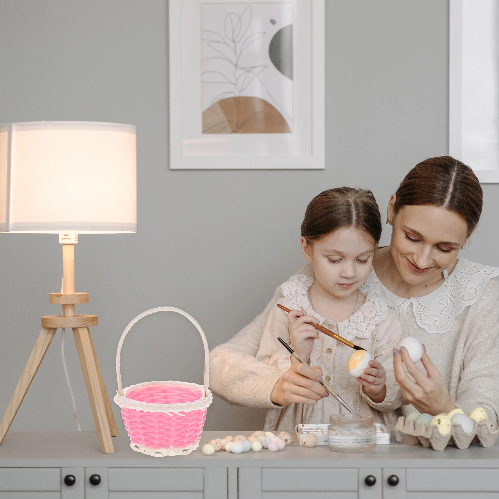 

6Pcs Mini Hand Baskets Plastic Woven Small Decorative Containers Easter Eggs Candy Craft Party Favor Holders Easter Basket