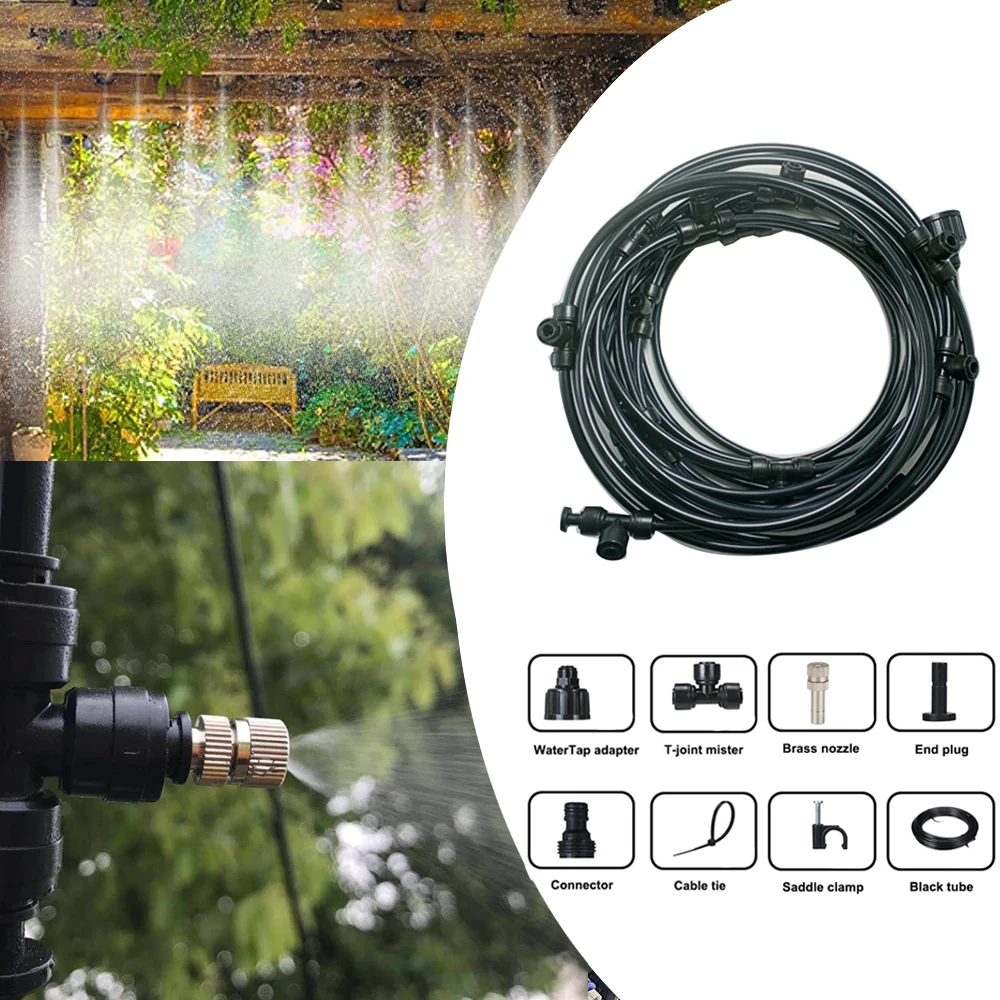 

Misters for Outside Patio +6/11/16/21/26pcs Quick Slip Lock Nozzle for Garden Waterpark Greenhouse Backyard Misting Cooling