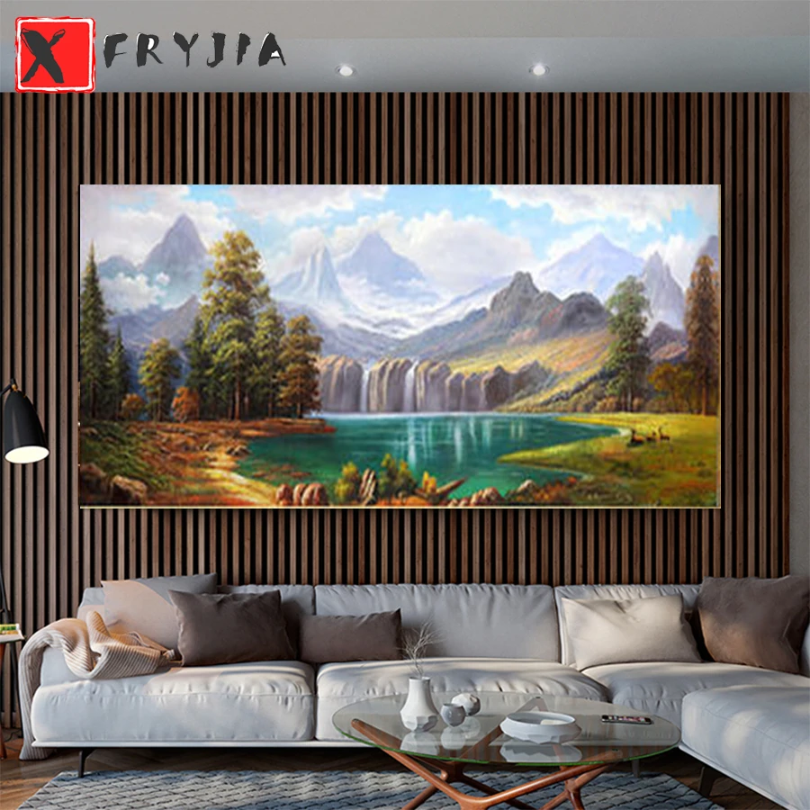 

Diamond Painting Natural scenery glacier forest river Full Drill Square Cross Stitch Diamond Embroidery Rhinestone Handicraft