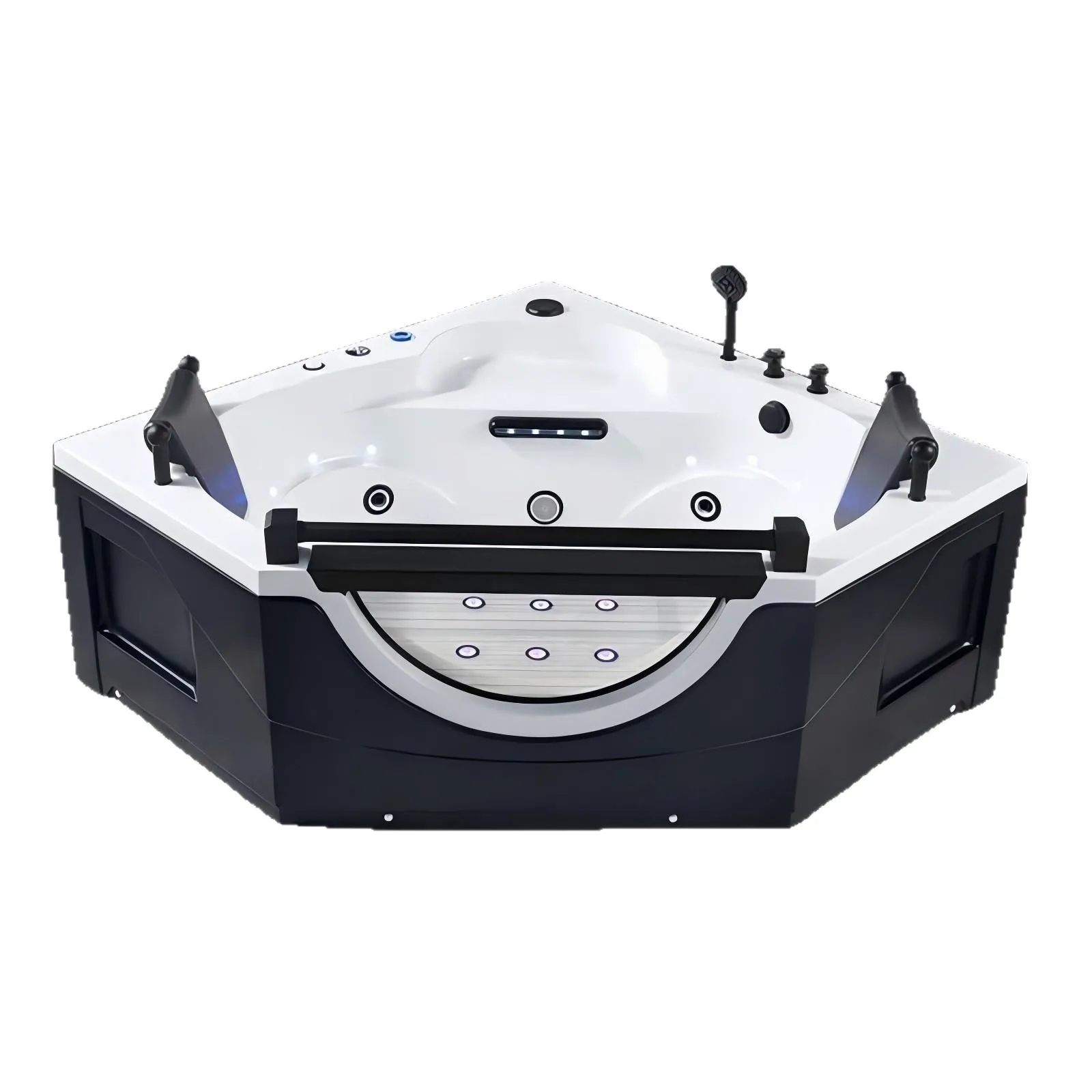 

Bathtub, acrylic glass bathtub, massage corner fan-shaped tub with armrests, villa surf bathtub