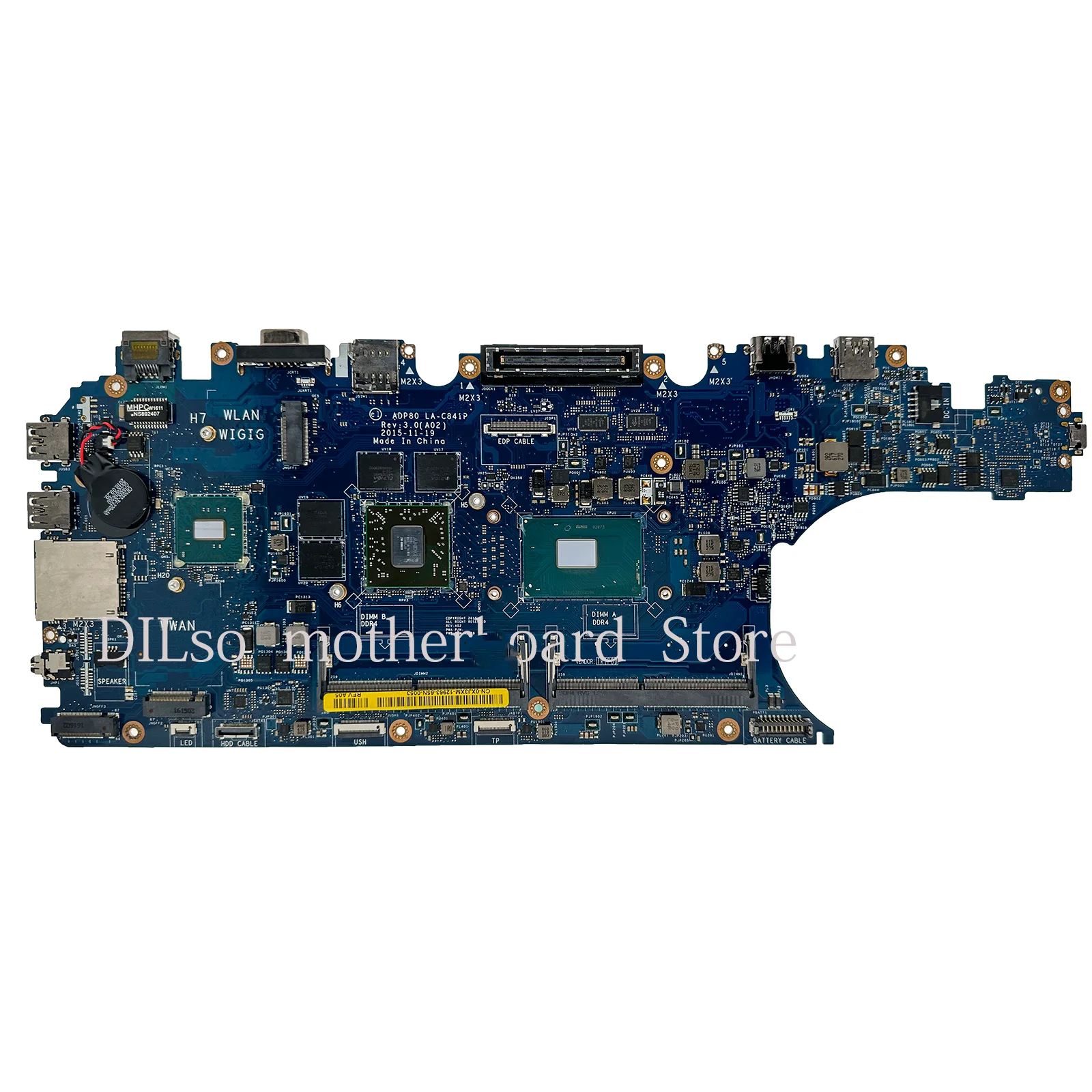 Imagem -03 - Kefu-placa-mãe Portátil para Dell Cpu I76700hq E31505m La-c841p Cn0xj3xm Cn-0k07x6 Mainboard para Dell Precision 15 3510 286-0086020