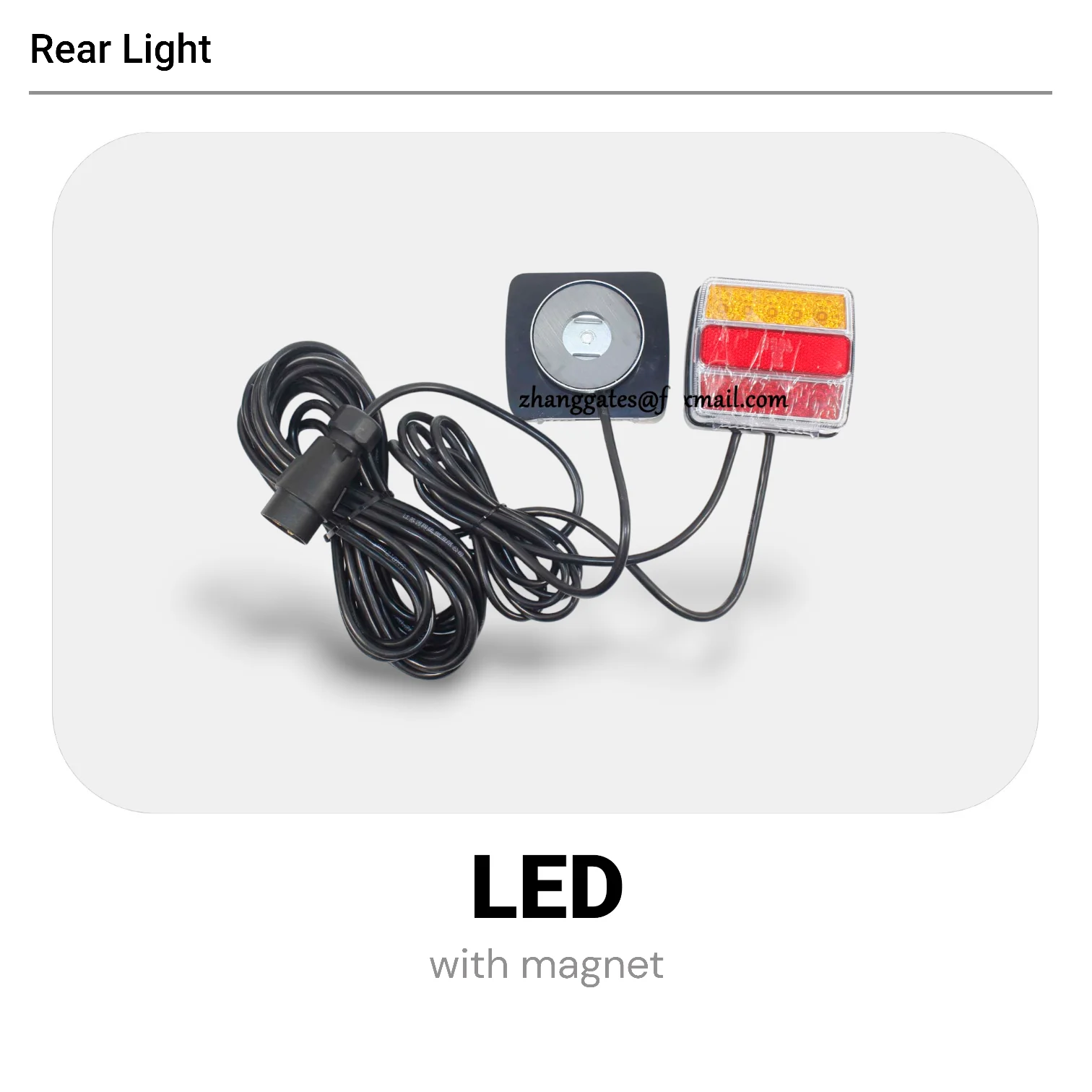 2PC 100×100×40mm Magnetic LED 2Color Rear Tail Light,Yellow Red Light,7.5-8 Meters Long Wiring Harness,for Truck Pickup OffRoad