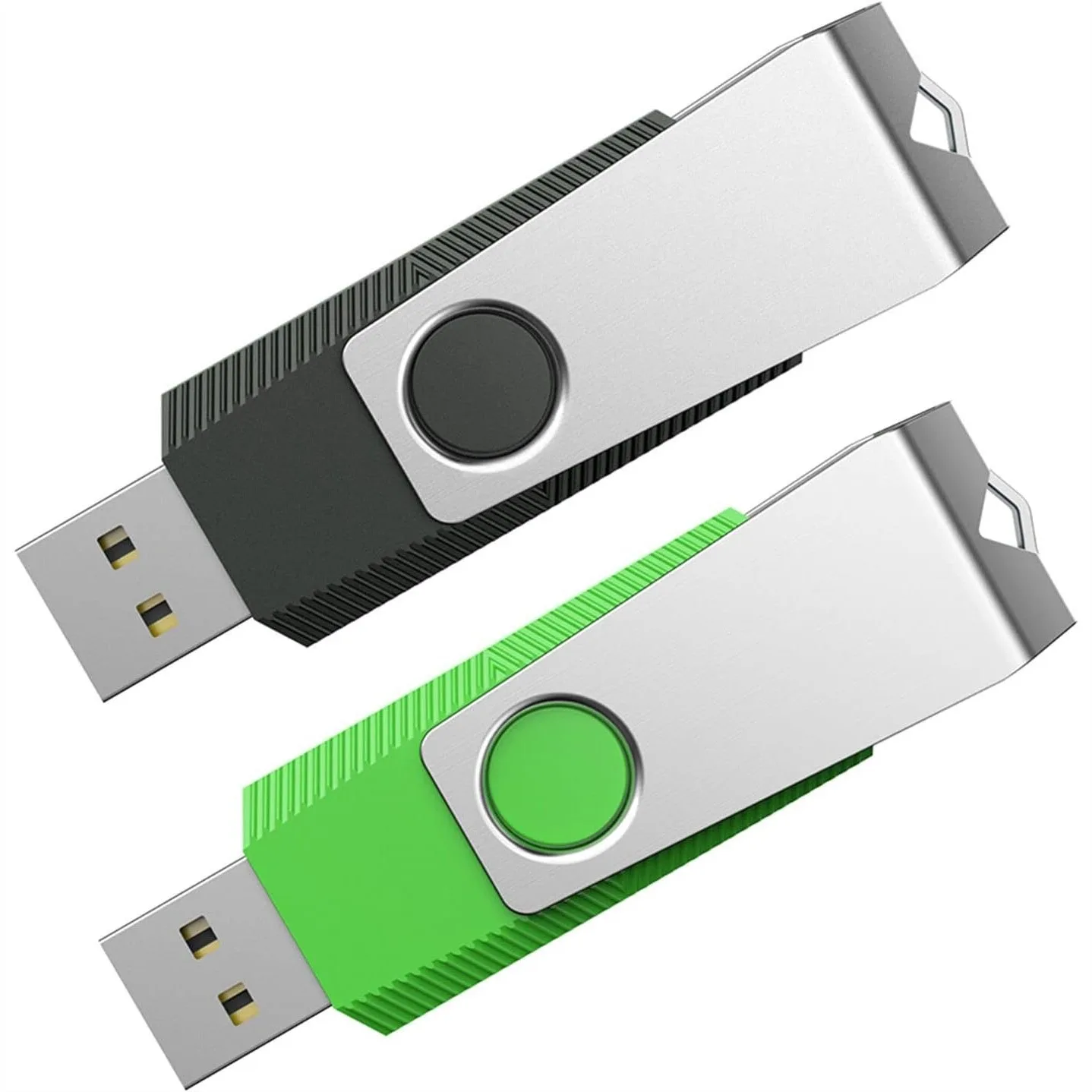 

128GB USB Flash Drive 2 Pack, Thumb Drives with Keychain for Data Storage, Black & Green