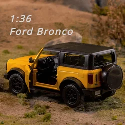 1:36 Ford Bronco SUV Alloy Car Model Diecasts & Toy Simulation Metal Off-road Vehicle Model Sound and Light Car Childrens Gifts