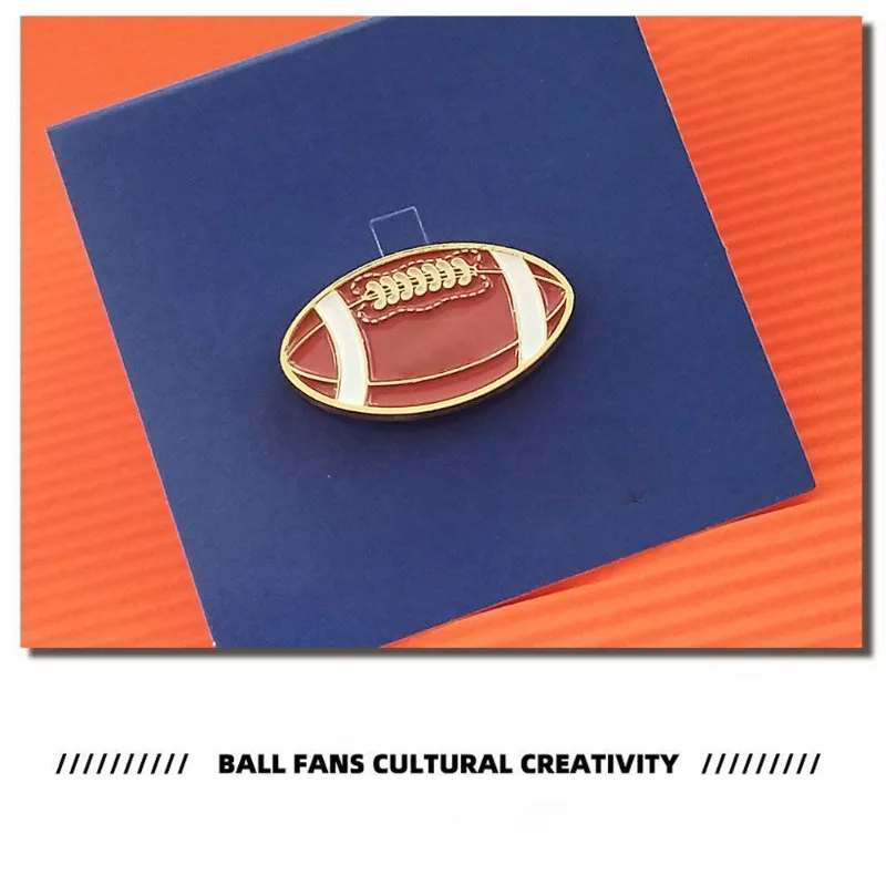 Rugby Brooch Keychain American Football Brooch Nameplate Souvenirs Fashionable Beautiful Decoration Team Sports Gift