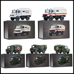 MASSDI 1:64 Scale U1300L U300L DLRG Ambulance + Truck With Free Roof Alloy Car Model Holiday Gifts Toys