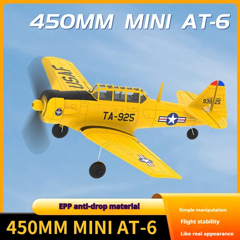 450mm Mini AT-6 Four Channel Remote Control Aircraft Trainer Fixed Wing Model Foam Machine Entry-Level Adult Children'S Toy Gift