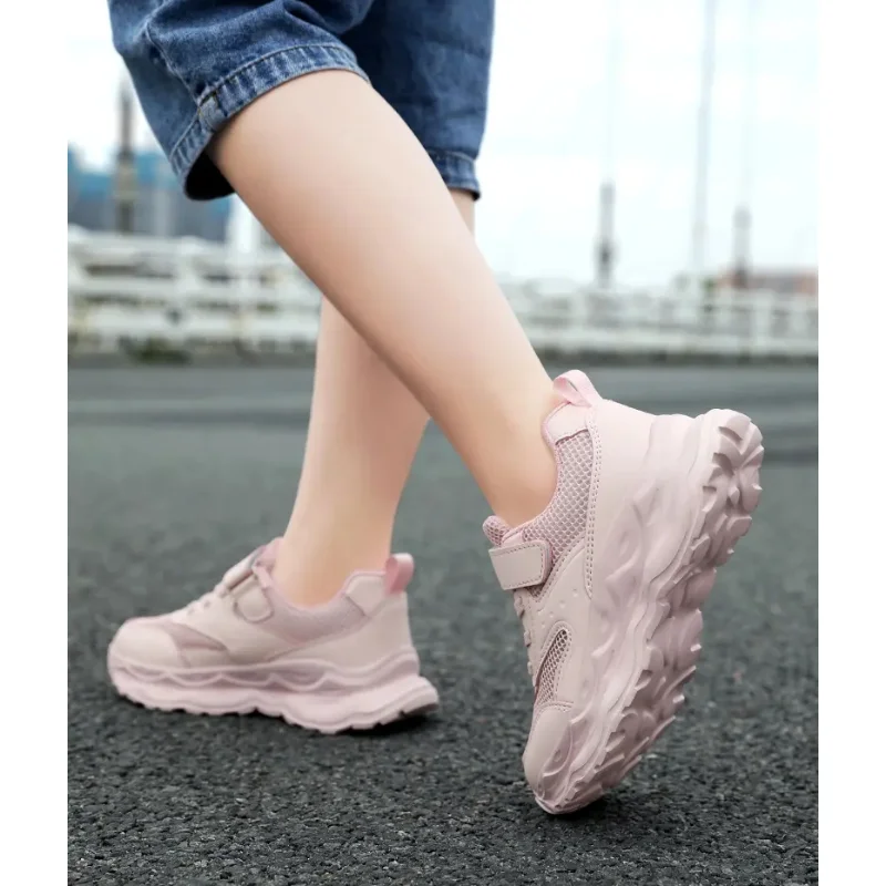 Zapatillas de deporte transpirables de malla para niñas, zapatos deportivos ligeros resistentes al desgaste para niños, zapatos casuales para correr para niños, zapatillas de deporte para niños