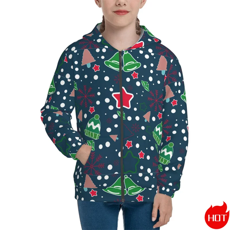 3D Marry Christmas Printed Zip Up Hoodies Xmas Snowman Gingerbread Graphic Zipper Sweatshirts Kid Fashion Clothing Zip Pullovers