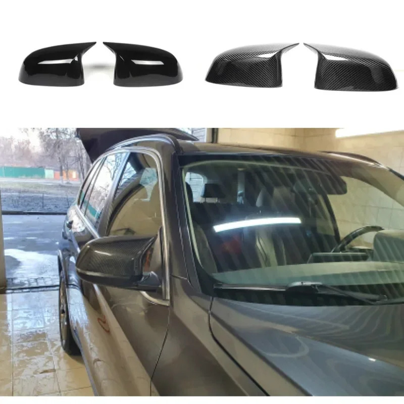 2 Pcs Glossy Balck Cover Auto Rearview Mirror Cap Covers Blind Spot Mirror Fit for BMW 2014-2018 F15 X5 & F16 X6 F26 X4 F25 X3