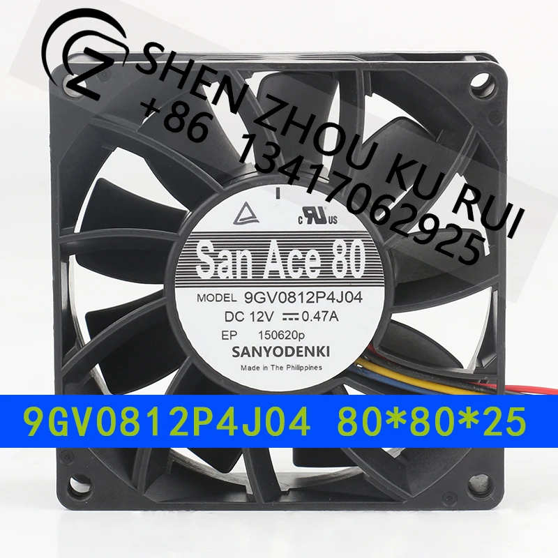 

Sanyo 12V 0.47A 8025 8CM 4-wire CPU Server Double ball High air capacity 9GV0812P4J04 Cooling fan