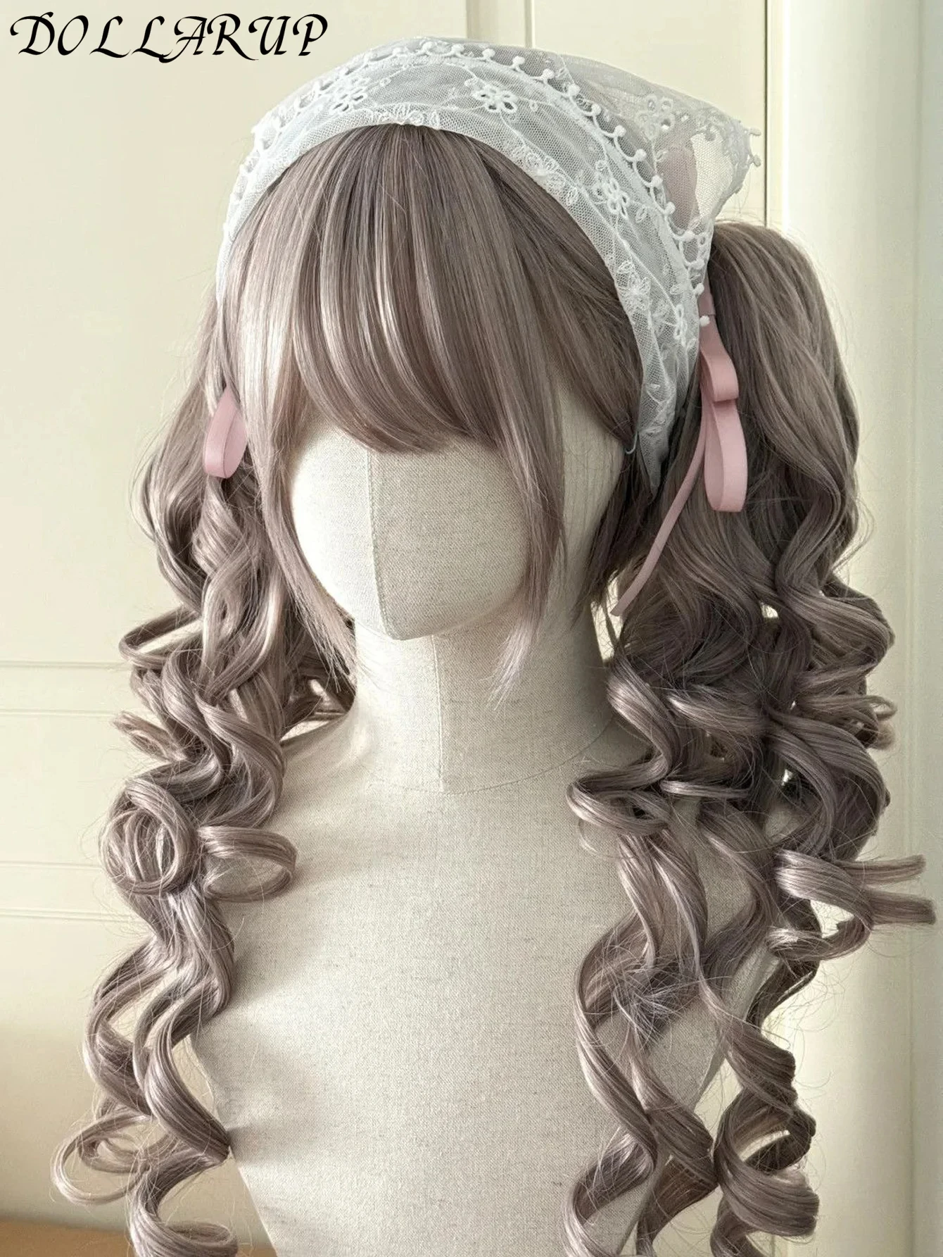 JKL Long Wave Cosplay Wig with Double Ponytail For Women Daily Party Lolita Synthetic Wigs Gold/Chocolate Heat Resistant Hair