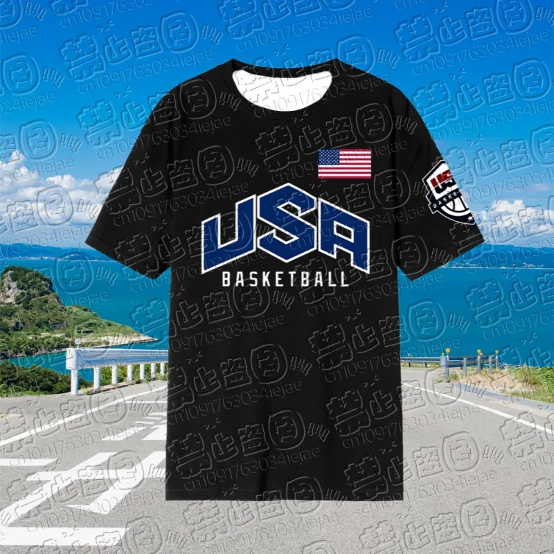 

MOTO USA Basketballer Printed Street Casual T-Shirts Men Loose Oversize Clothing Breathable Short Sleeve Fashion Hip Hop Tees