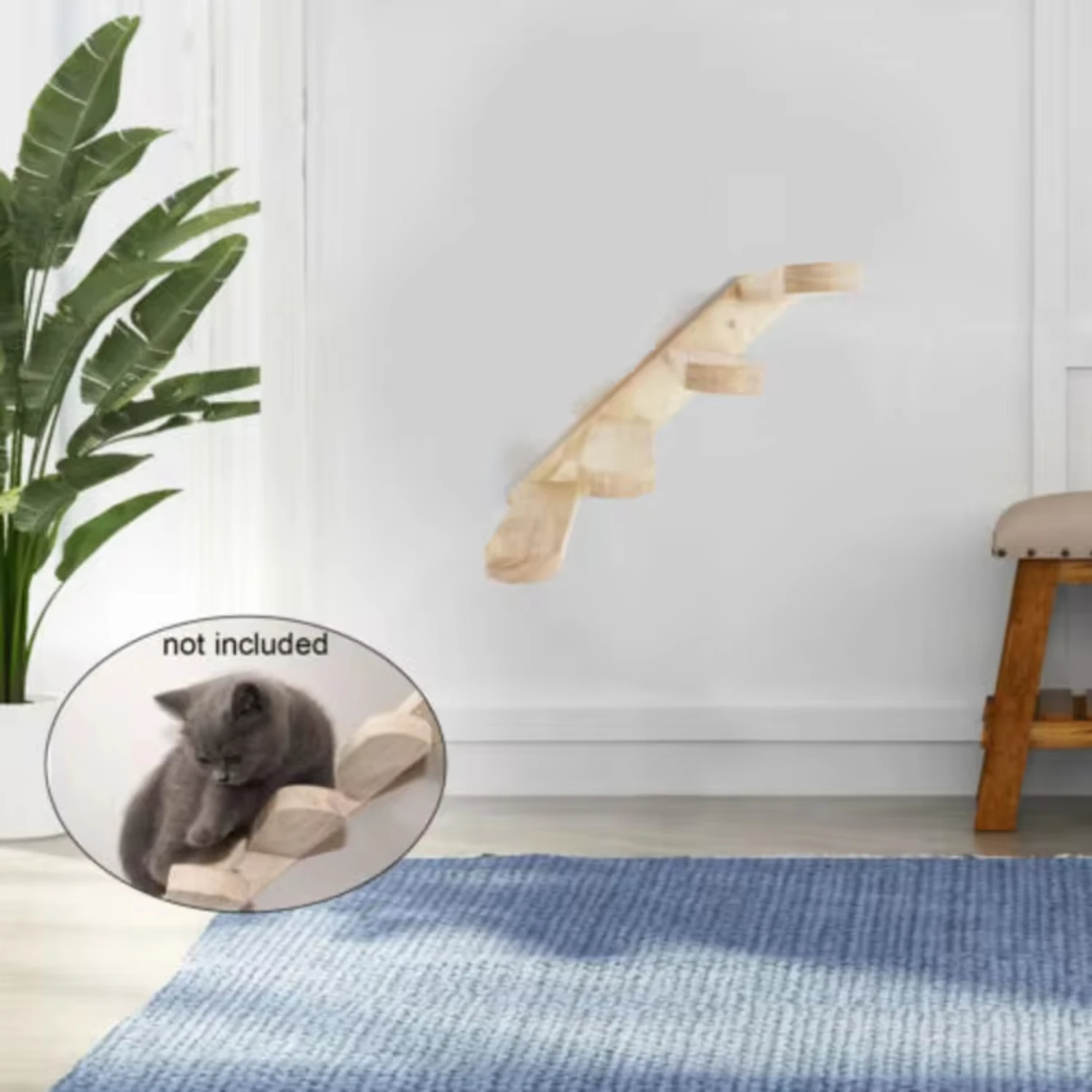 Marco de escalada de madera para gatos, electrodoméstico montado en la pared, escaleras izquierda, escalera, plataforma de salto, estante, árboles para gatos, nuevo