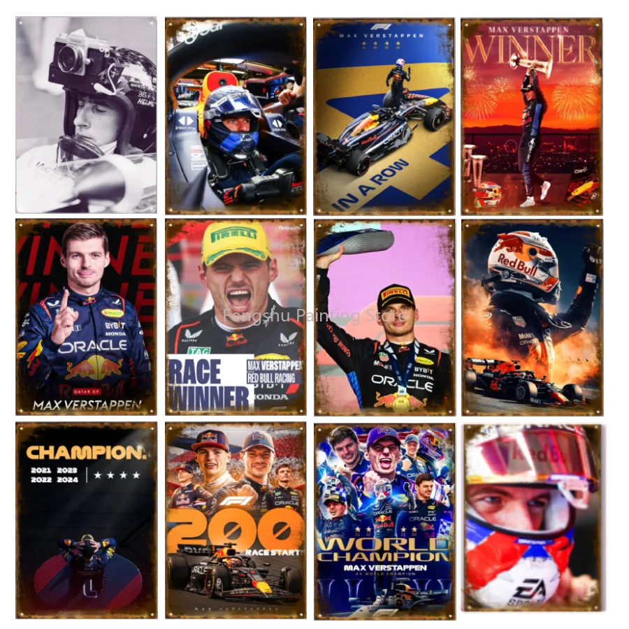 MaxVerstappen F1 Legend Art Vintage Wall Decor for Motorsport Enthusias F One Racing Car Passion Collection M-Max V-Verstappen