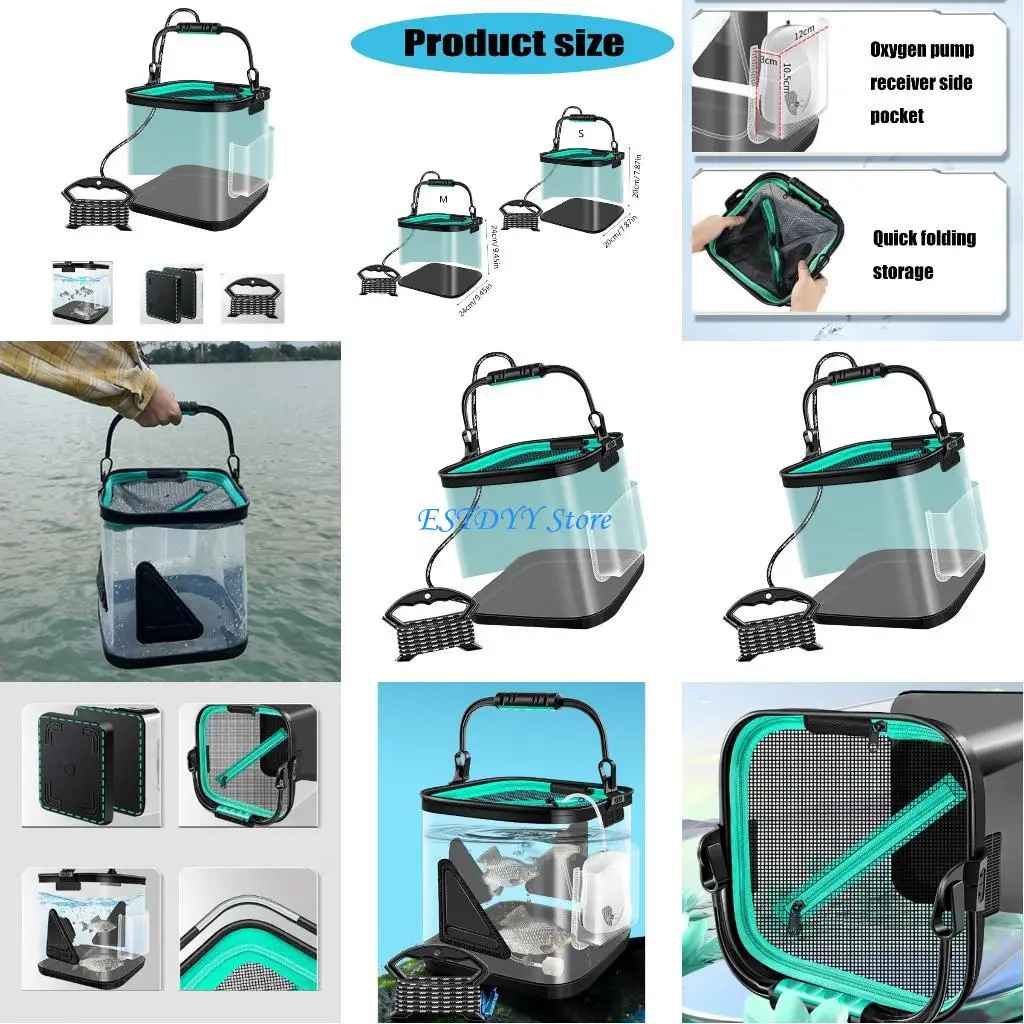 

G6DE 8/13L Folding Fishing Bucket with Rope Portable Water Tanks Easy to Carry