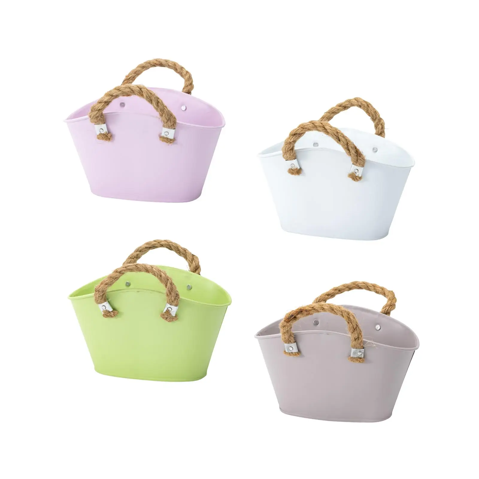 Garden Plant Pot Flower Pot Planter with Handles Rustic Smooth Surface Outdoor Indoor Decoration Plant Container for Home Office