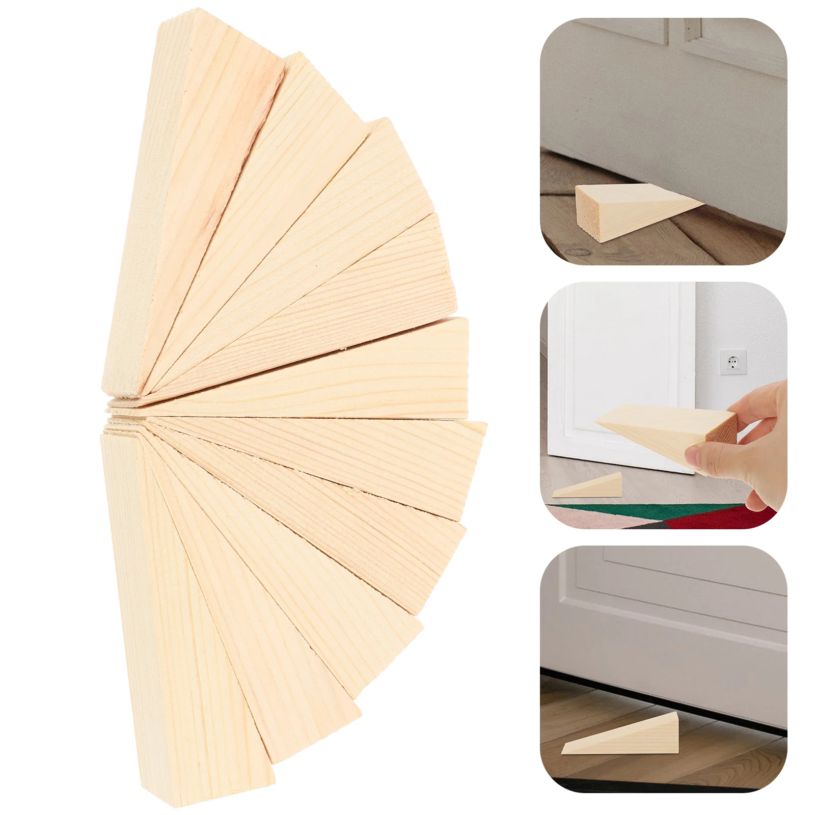 

10 Pcs Triangular Wooden Wedge Concrete Floor Door Stopper Alarm Protector Triangle Tile Nail-free Mute Stoppers Adorn Wall