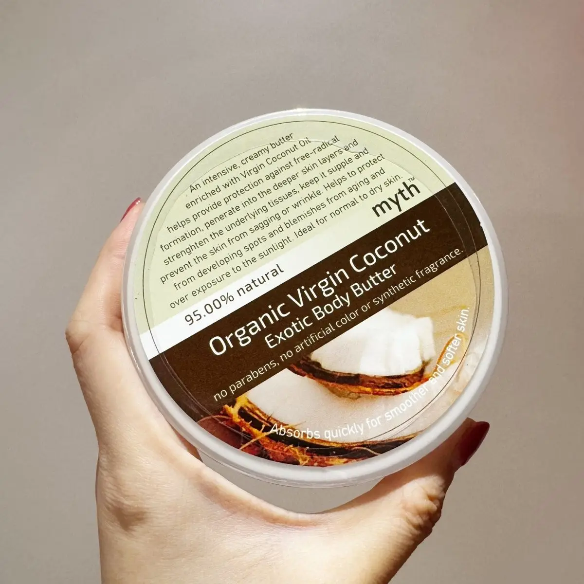 MYT Organic Natural Coconut Body Lotion 200ml, Pure Hydrating & Nourishing Moisturizer from Thailand