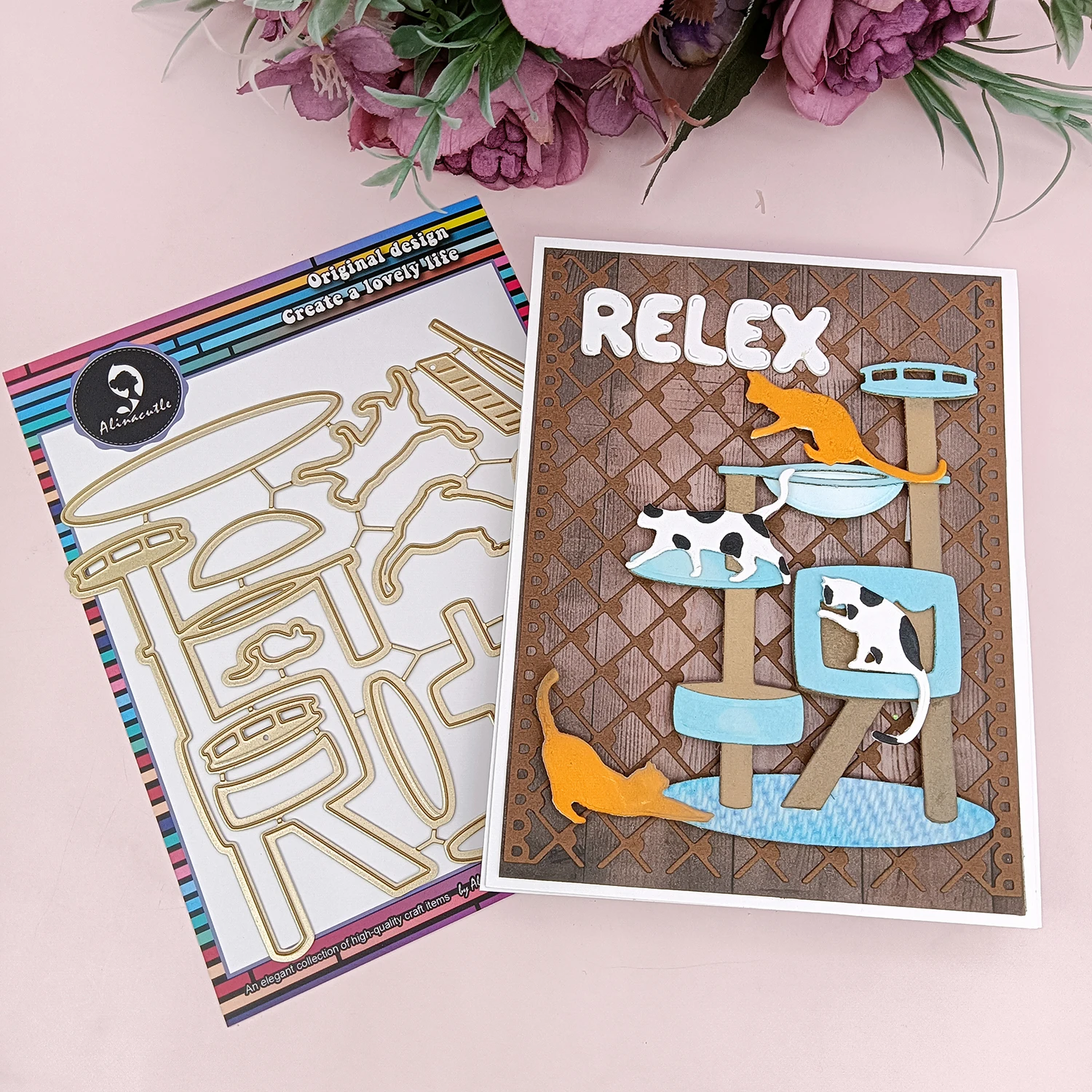 Alinacutle 1 Stück Katzenbaum Metallstanzform für Geschenkpapier Handwerk Handarbeit Kartenherstellung DIY Grußkarten Album