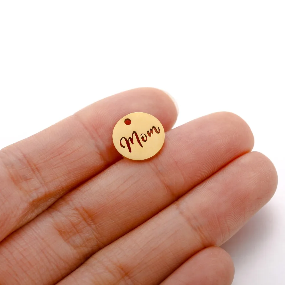 Hollow Mother's Day Gift Necklace Bracelet Accessories Stainless Steel Mom Letter Charms Unique Pendants Mother