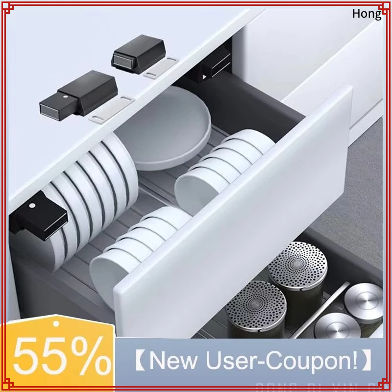 【Fast Delivery】2 Pack Heavy Duty Push Latch & Lock For  Door Touch Latches And Catch Magnet Push Release Drawer Pull Tip,
