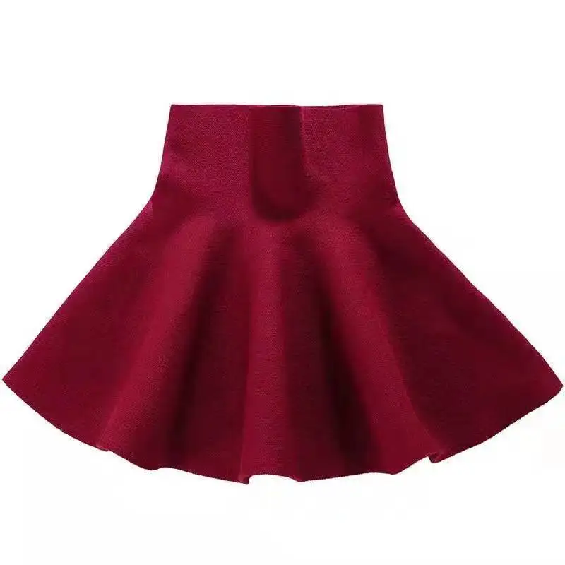 Winter Infant Baby Girls Tutu Skirt Children Fashion Mini Pleated Knitted Skirts Toddler Kids Clothes Autumn 2-10Years Kids A587