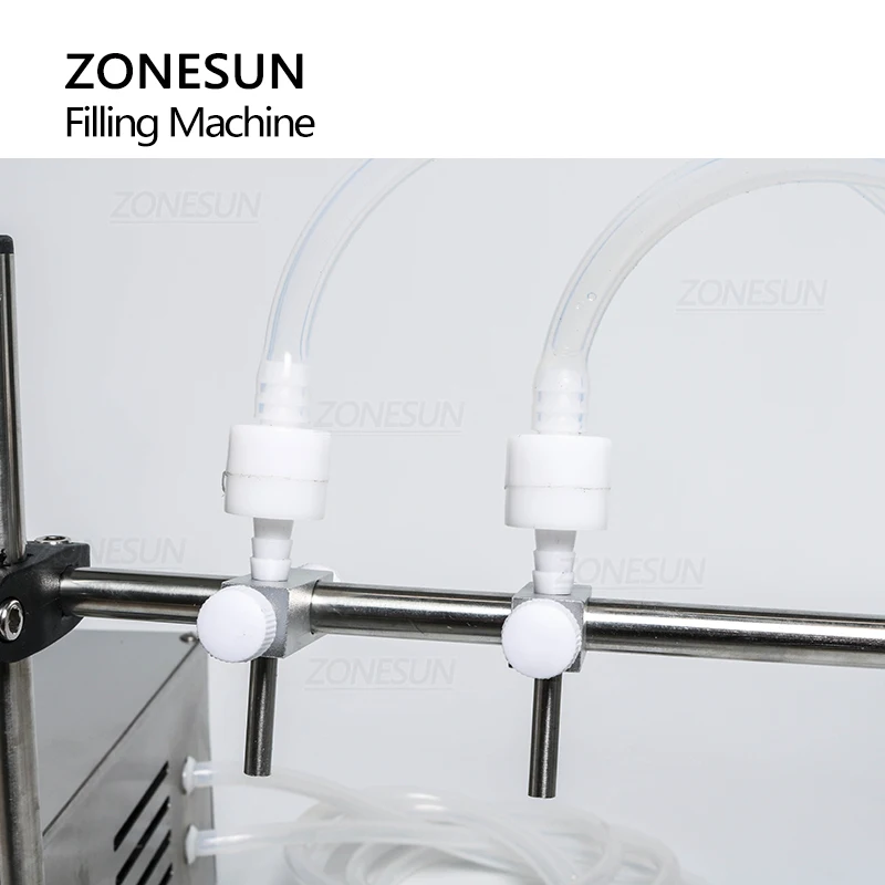 ZONESUN 2 Nozzle Filling Machine Electric Control Vinegar Mango Beverages Juice Soya Milk Mineral Water Bottle Filler ZS-YTDP2