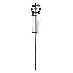 Garden Weather Station, Weather Station Rain Gauge, Wind Gauge Rain Gauge and Thermometer for Garden, Farm, Field