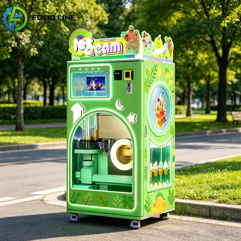 Frozen Dessert Ice Cream Vending Machine Commercial Smoothie Maker Machine Self Service Touch Screen LED Customized