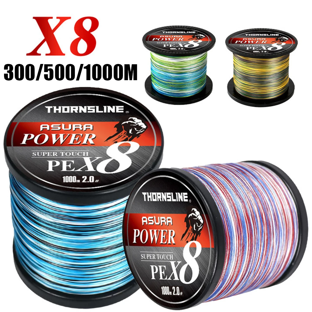 

Thornsline Braided Fishing Line 300M 500M 1000M Japan 8X Fishing Line 8 Strands Multifilament PE Line All for Fish For Carp New